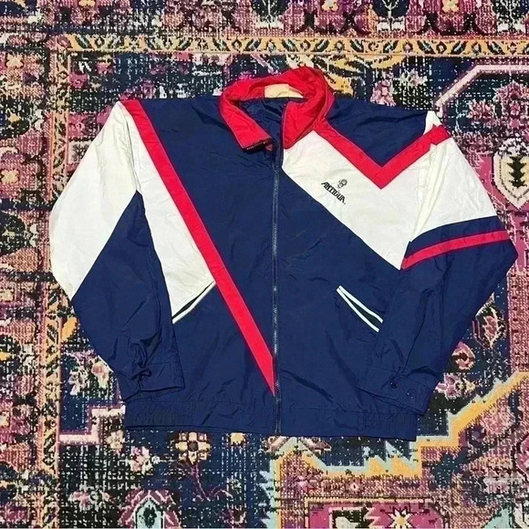 Vintage Antigua Windbreaker Men’s Size Large Navy, Red, And White - Picture 1 of 2